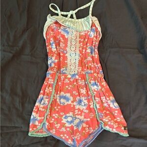 Matilda Jane Red and Blue Floral Romper